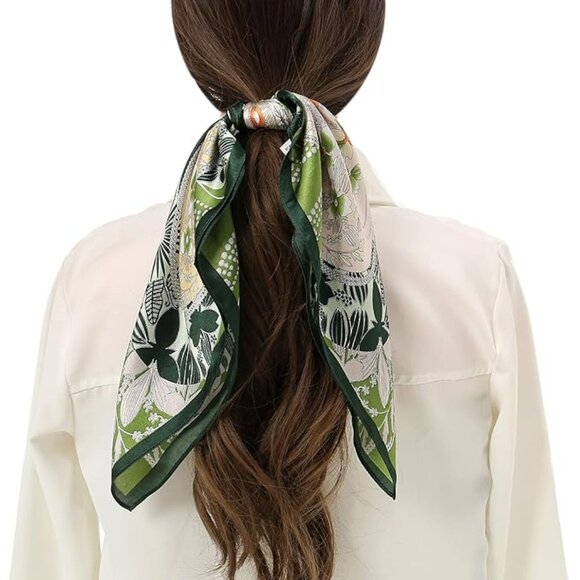 Green-st Patrick's Day silk scarf  21'' x 21'' - Picture 1 of 6
